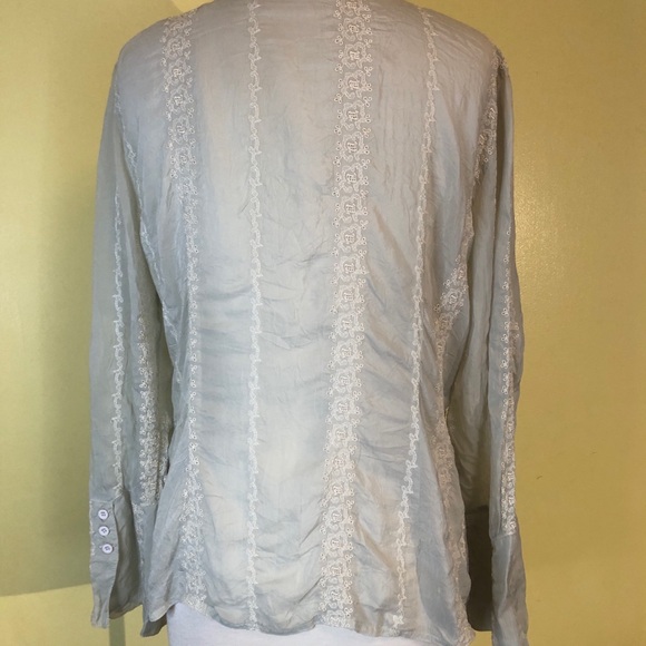 Johnny Was Light Gray - mint green Button Down Shirt - Picture 4 of 14